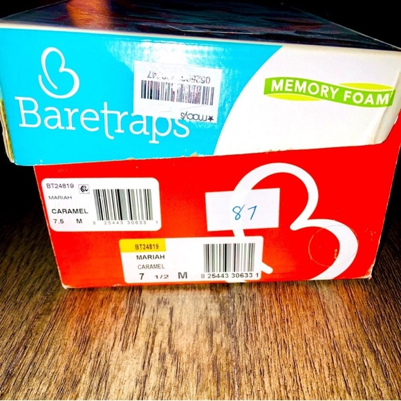 🆕 BNIOB• Baretraps Mariah Flats with Memory Foam in Caramel ~ Women’s ~ Leather - Picture 10 of 16